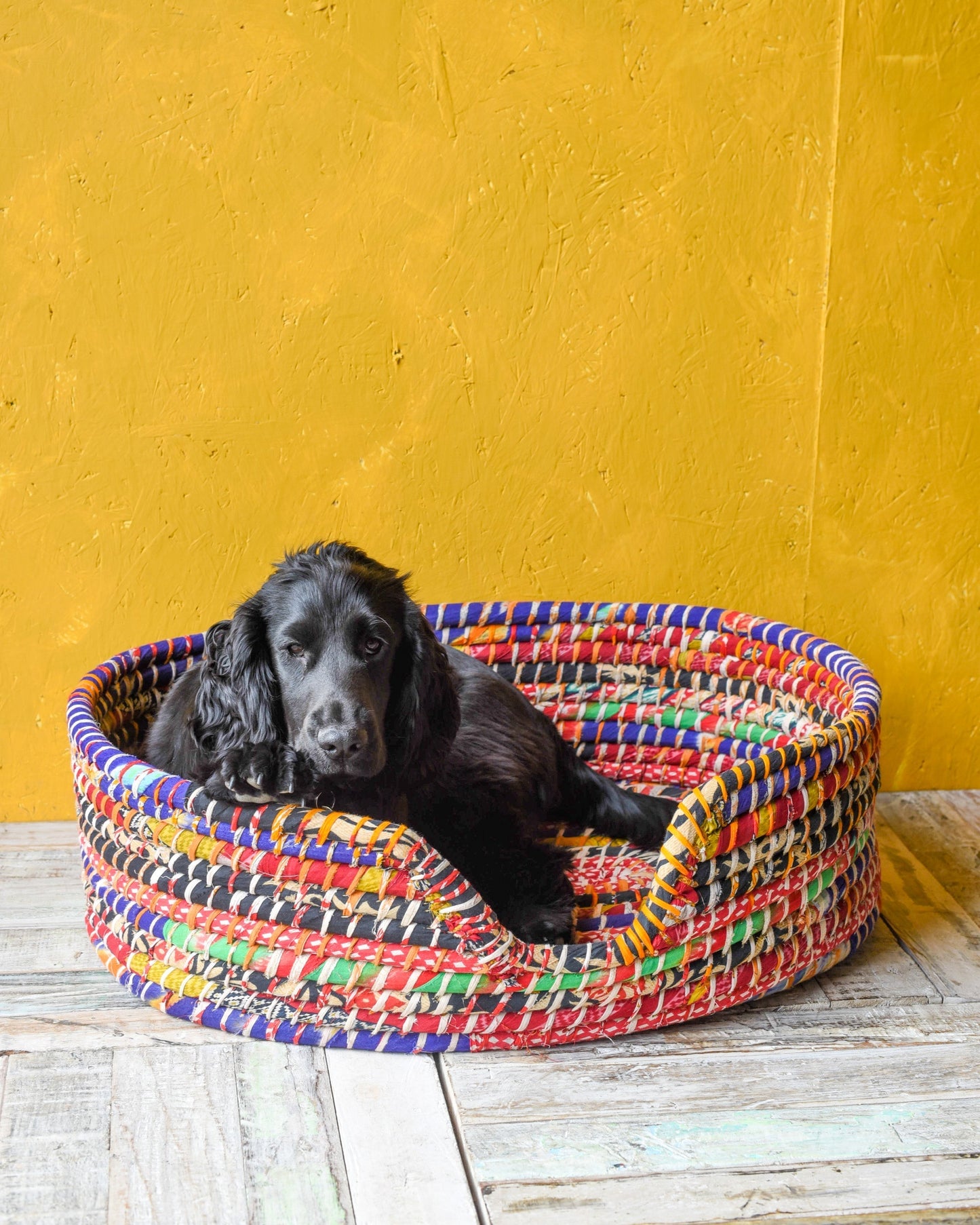 Medium Recycled Sari Dog Baskets - 3