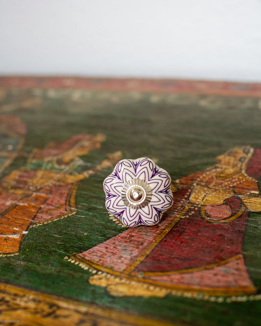 Purple & White Knob