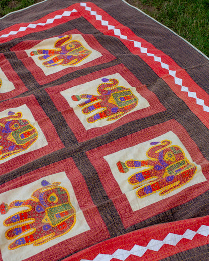 Elephant Kantha Throw 220 x 270cm