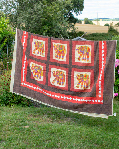 Elephant Kantha Throw 220 x 270cm