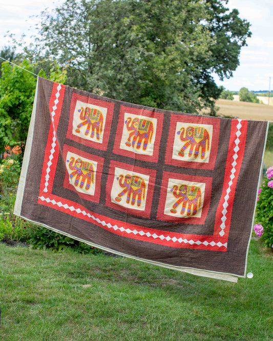 Elephant Kantha Throw 220 x 270cm