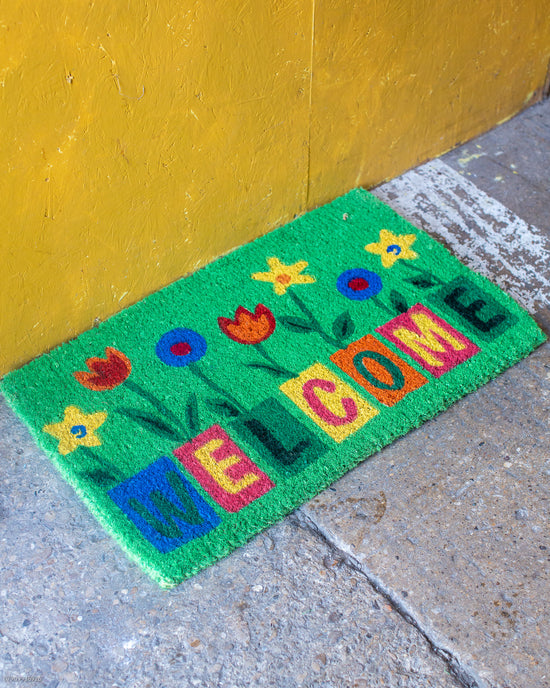 Load image into Gallery viewer, Green Welcome Doormat
