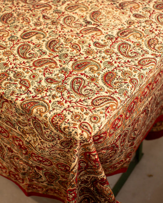 Red Paisley Tablecloth