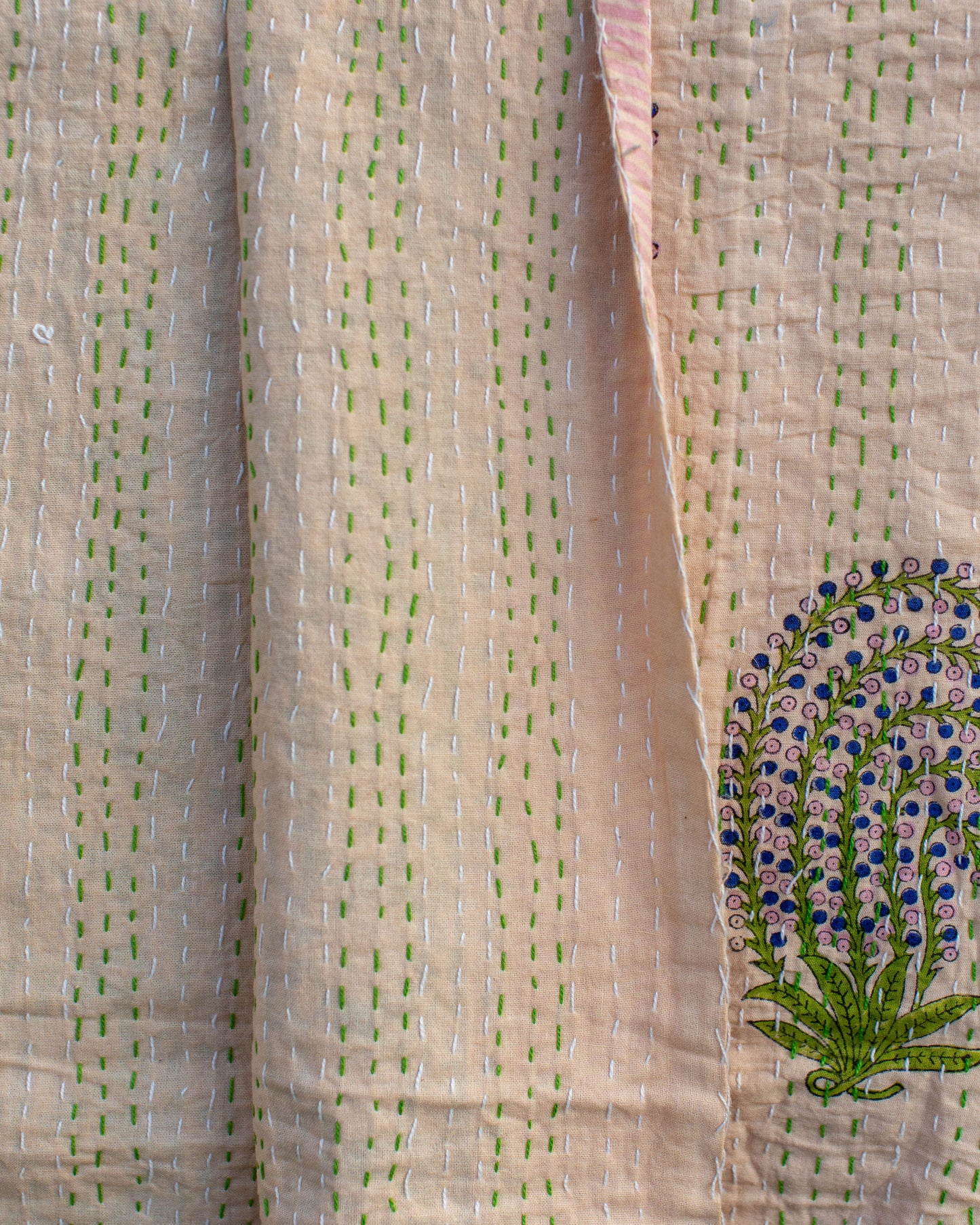 Floral Gudri Kantha Throw
