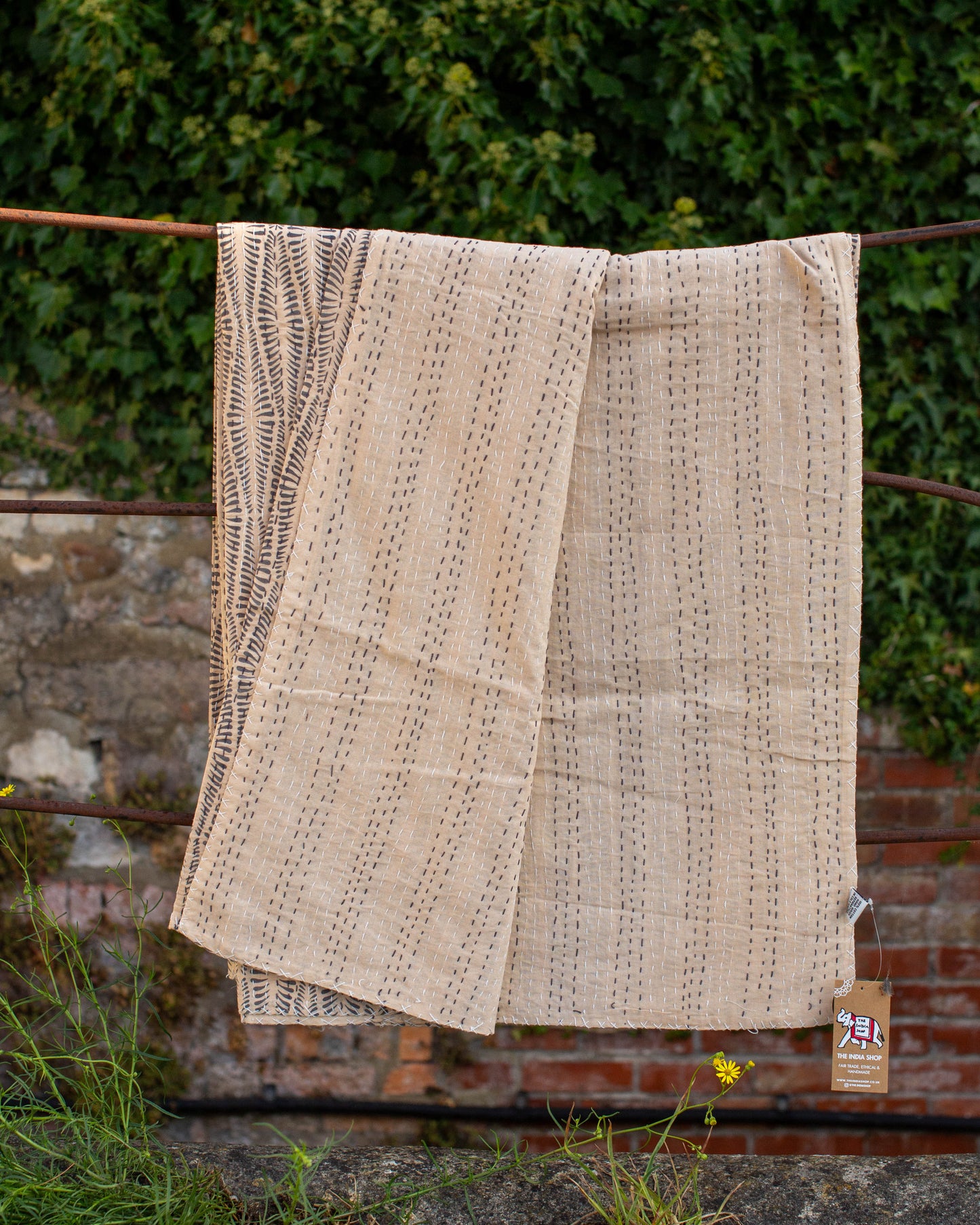 Geometric Gudri Kantha Throw
