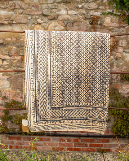 Black Gudri Kantha Throw
