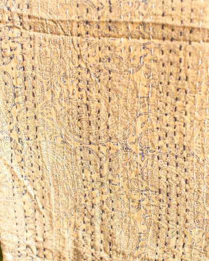 Blue Paisley Gudri Kantha Throw