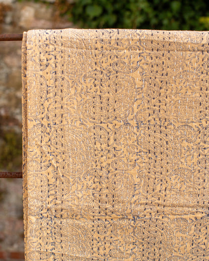 Blue Paisley Gudri Kantha Throw