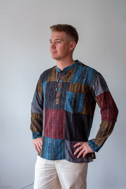 Patchwork Long Sleeve Shirt