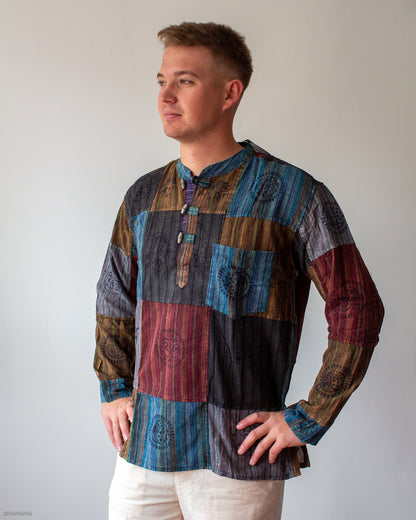 Patchwork Long Sleeve Shirt