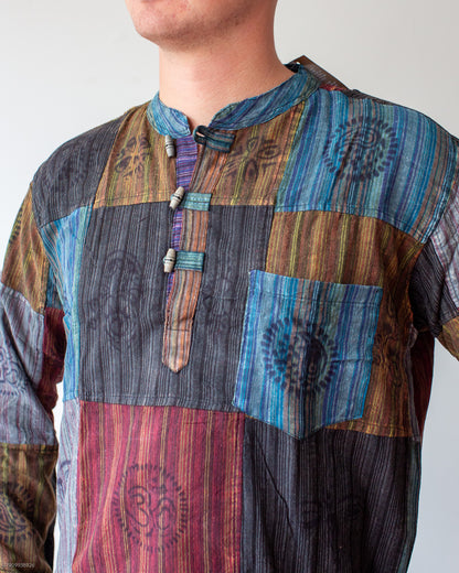 Patchwork Long Sleeve Shirt
