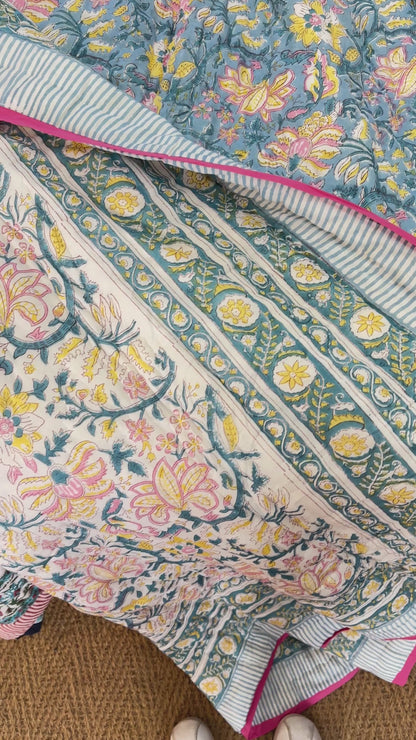 Print Block Padded Quilt - Chisbury