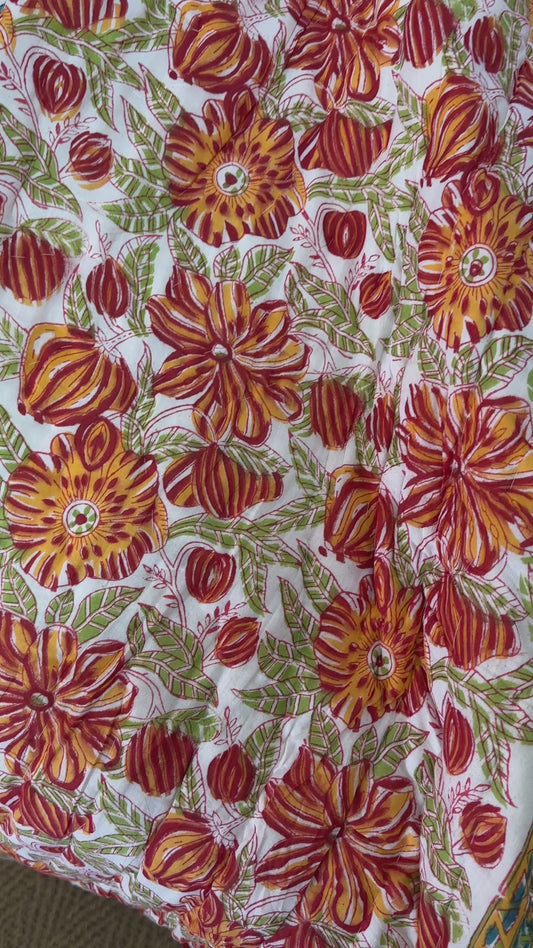 150 x 220cm Print Block Padded Quilt - Rushall