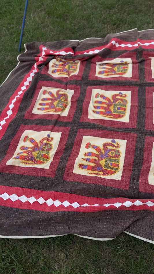 Elephant Kantha Throw 220 x 270cm