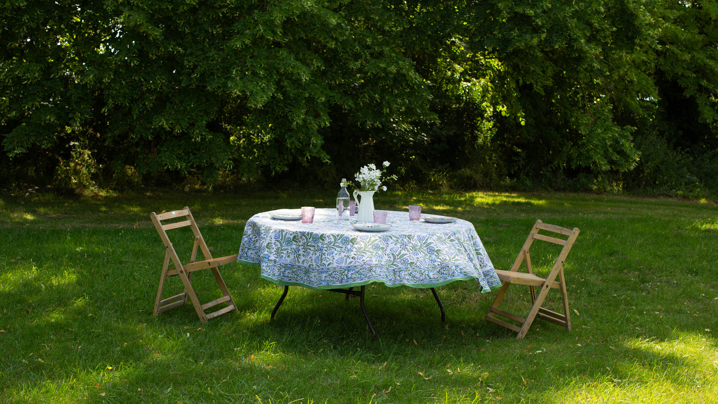 Print Block Round Tablecloth