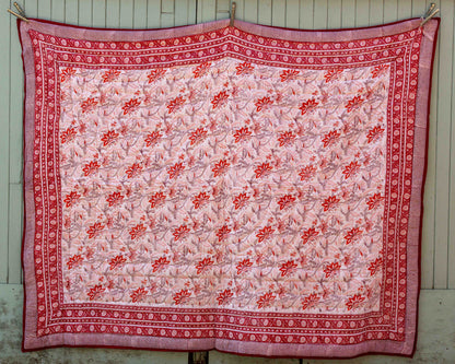220 x 270cm Print Block Padded Quilt - Bedwyn