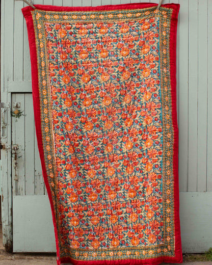 150 x 220cm Print Block Padded Quilt - Rushall