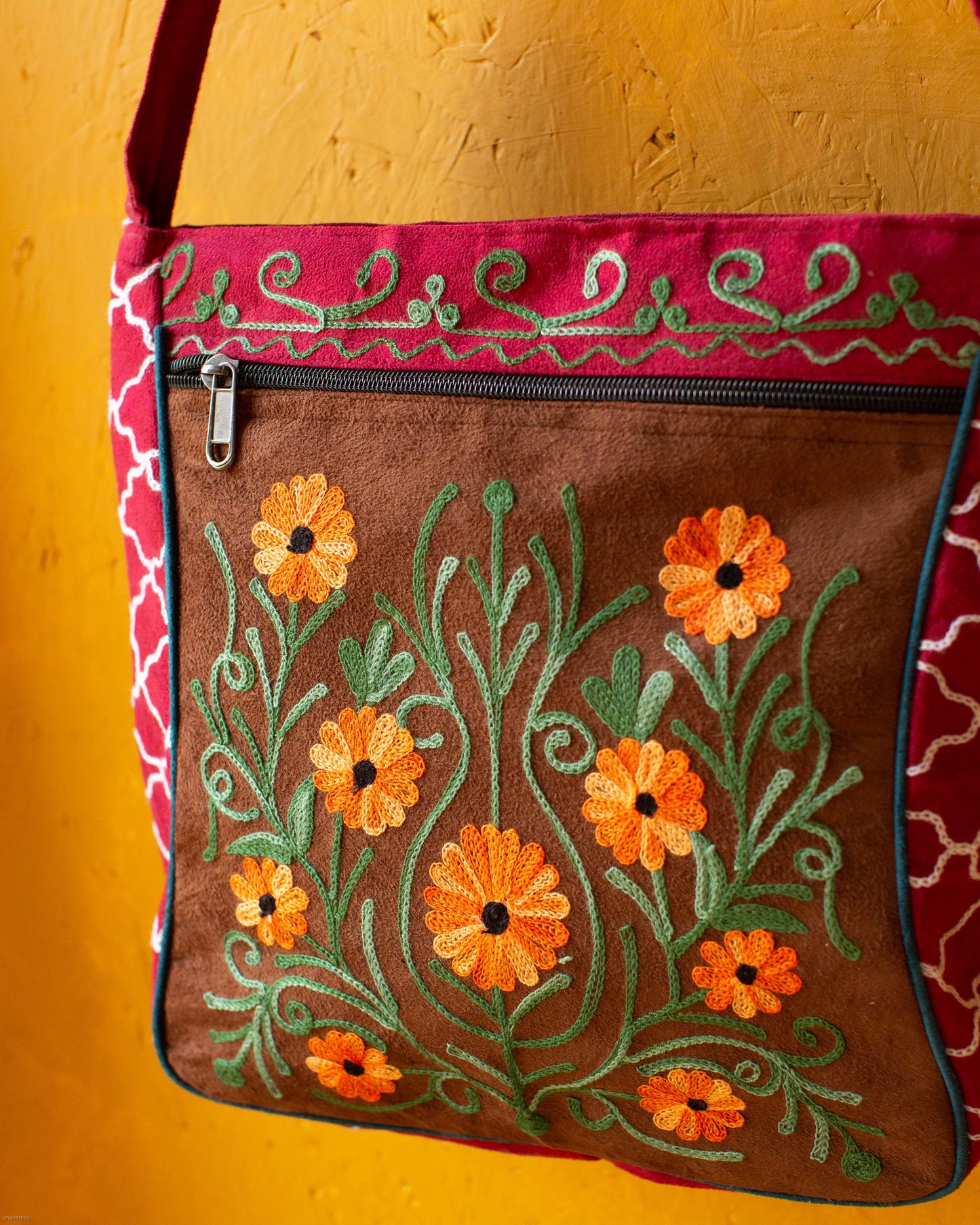 Embroidered Adjustable Side Bag