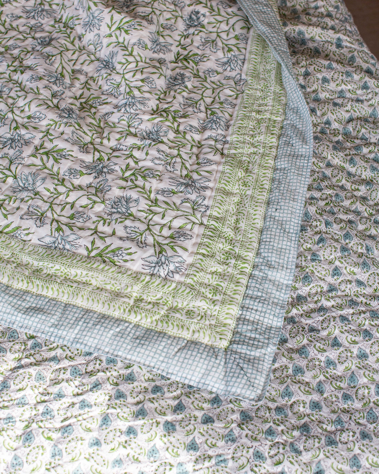 Print Block Padded Quilt - Wilsford