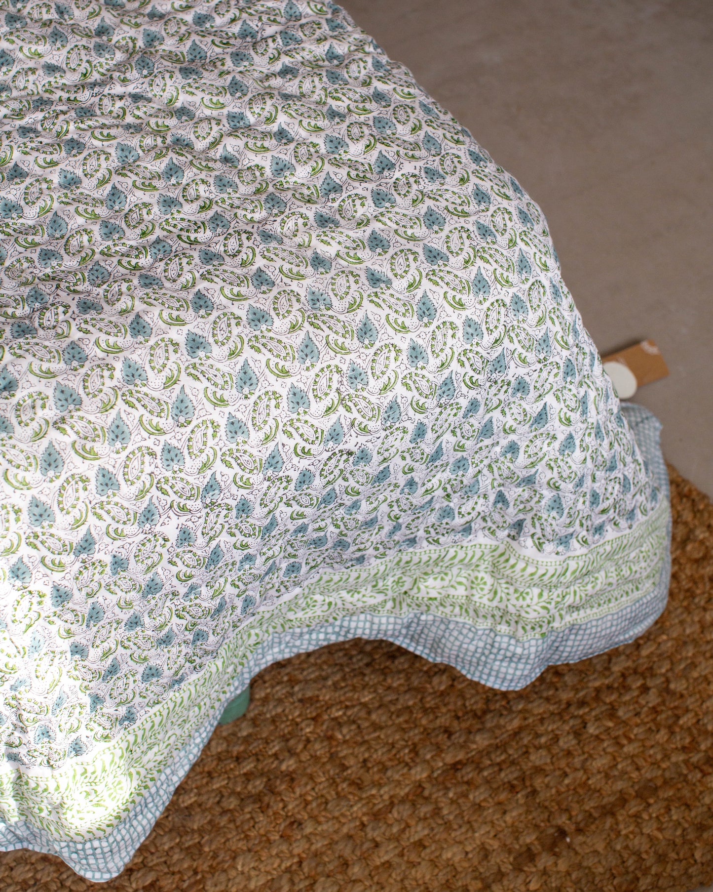 Print Block Padded Quilt - Wilsford