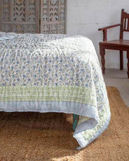 Print Block Padded Quilt - Wilsford