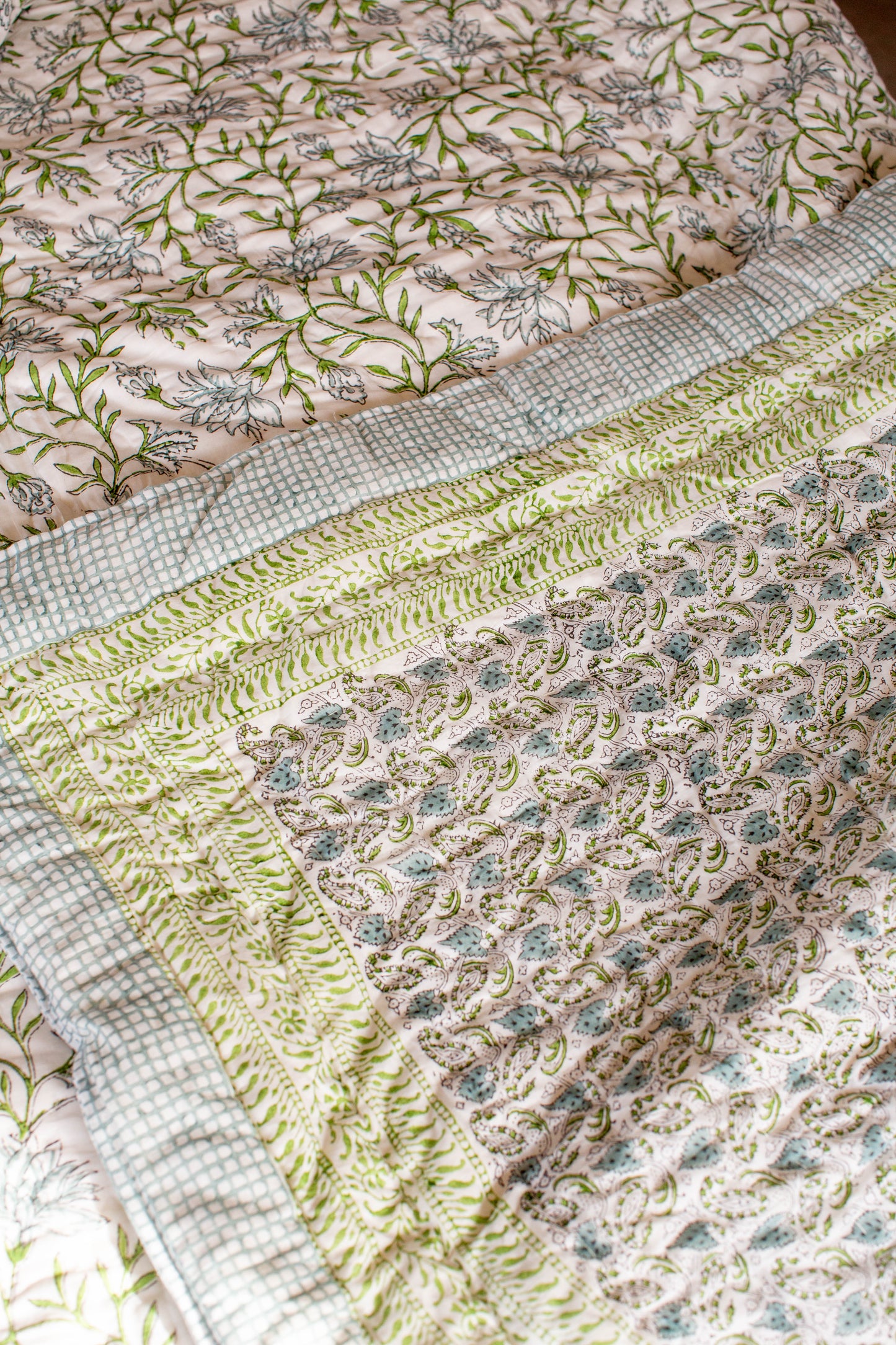 Print Block Padded Quilt - Wilsford