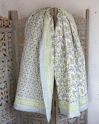 Print Block Padded Quilt - Wilsford