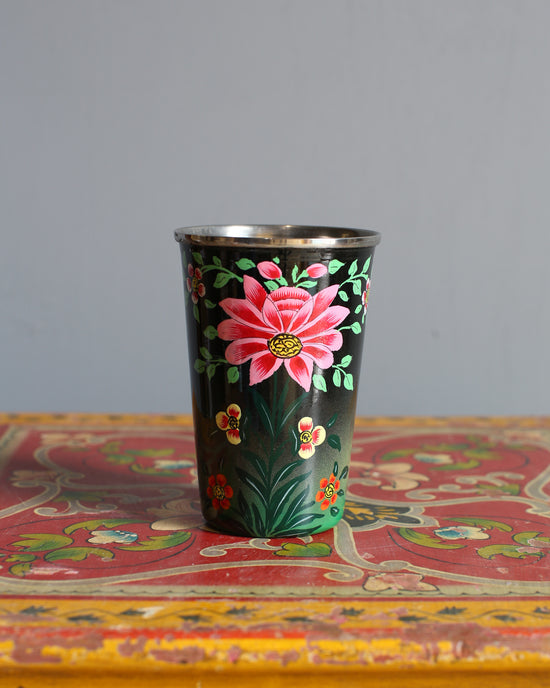 Hand Painted Floral Stainless Steel Cup