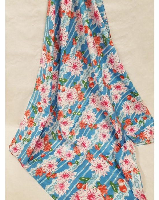 Load image into Gallery viewer, Blue &amp;amp; White Headscarf - The india Shop
