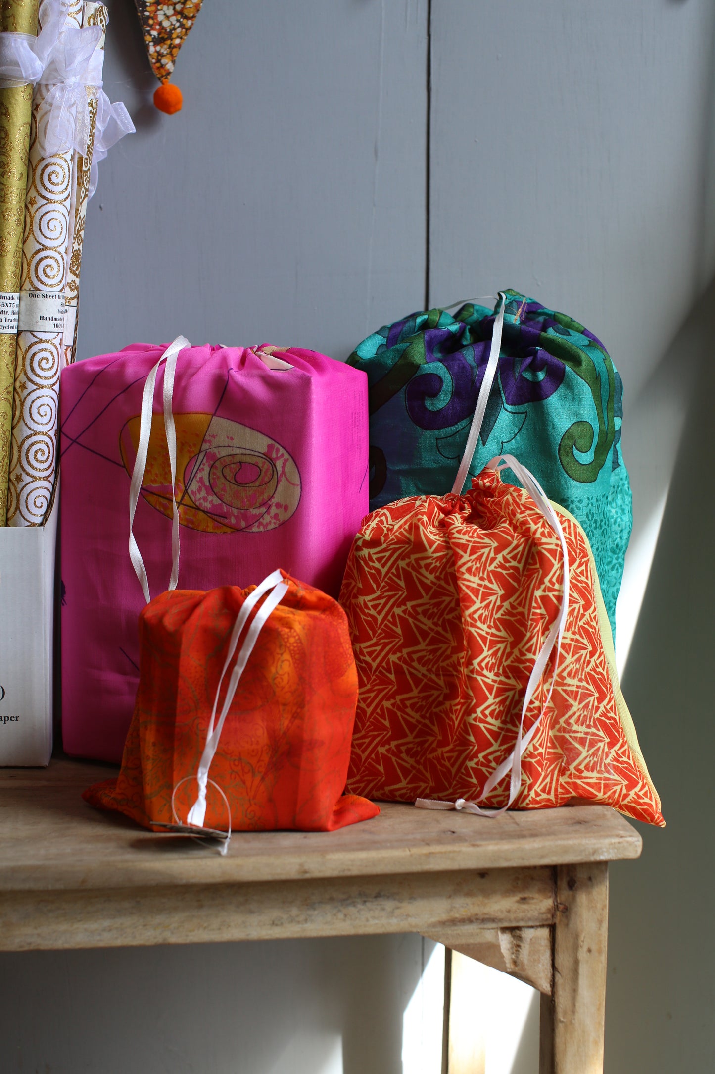 Set of 4 Sari Bags - The india Shop