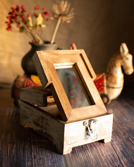 Jewellery Box with Fold-Away Mirror