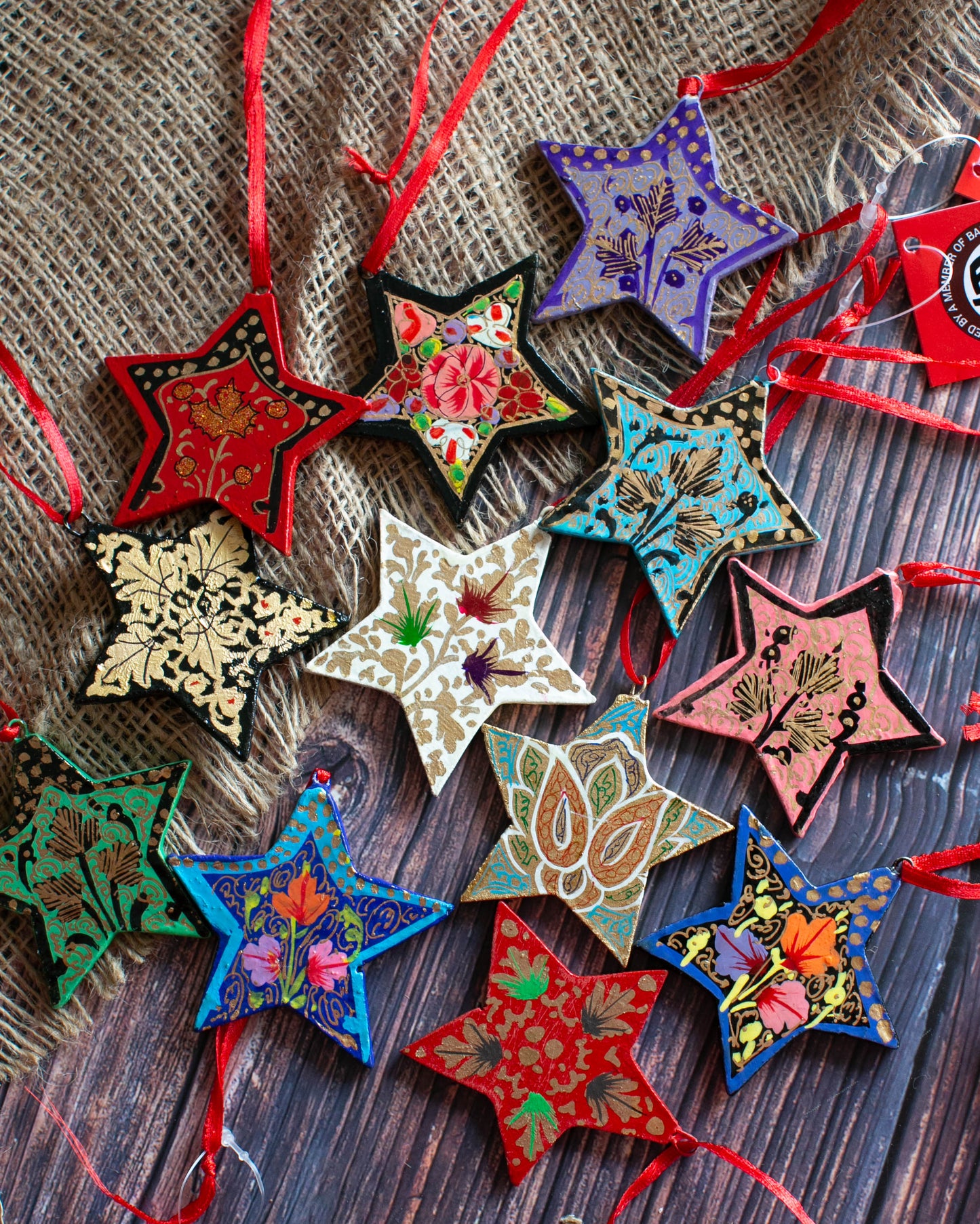 Assorted set of 4 1" Classic Star decoration