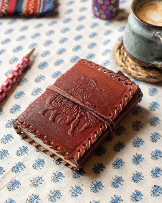 Load image into Gallery viewer, Elephant Leather Notebook - The india Shop
