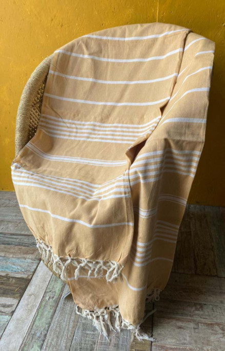 Sand Stripe Bed Throw