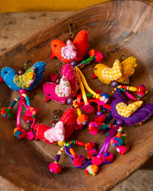 Fabric Chicken Bag Charm - The india Shop