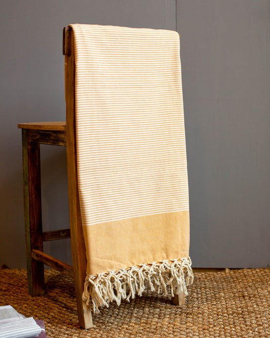 Sand Stripe Bed Throw