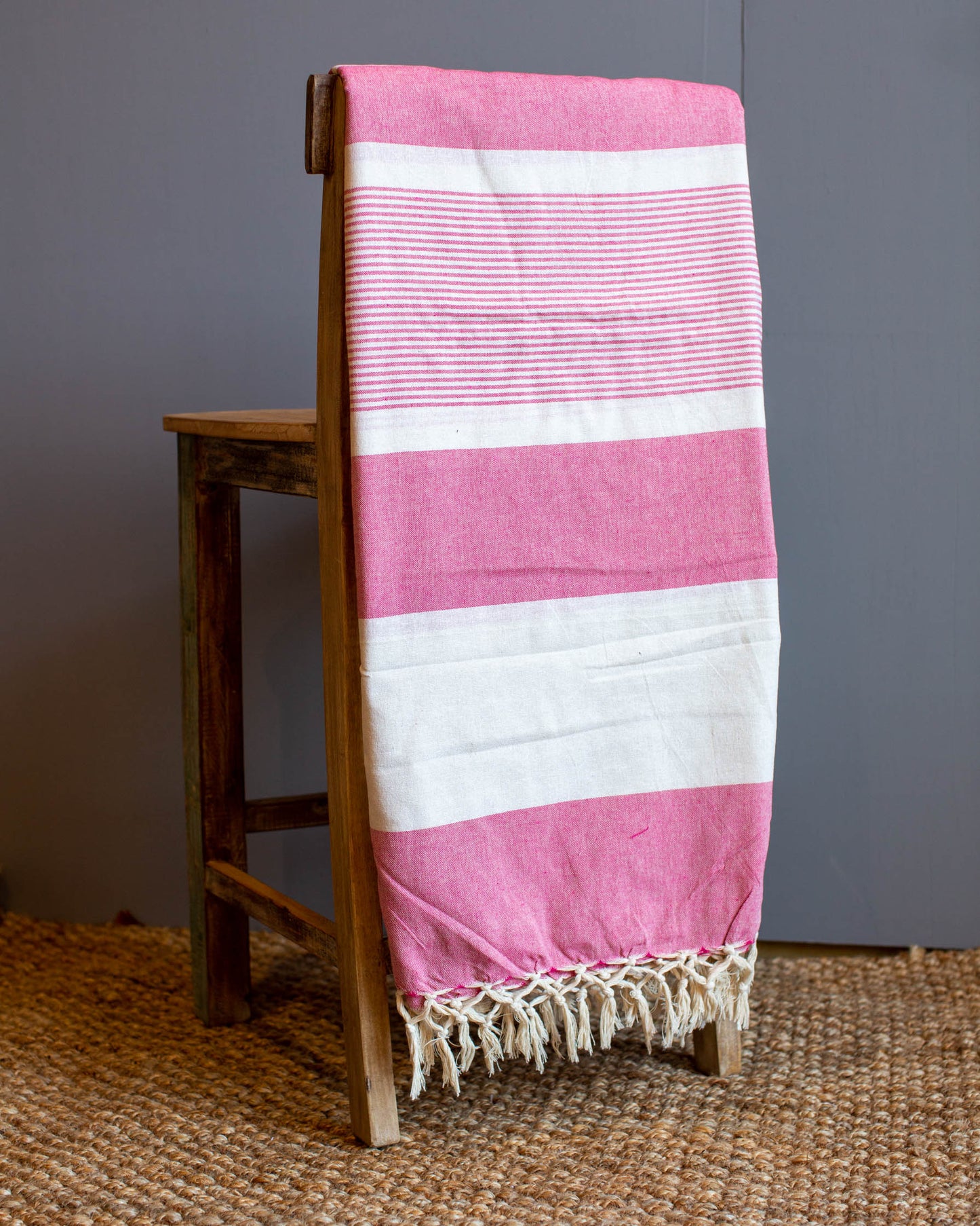 Pink Stripe Bed Throw
