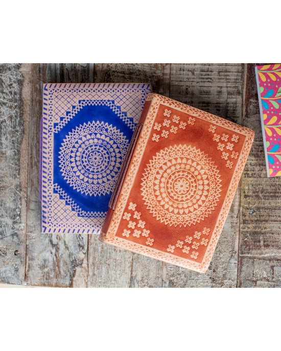Load image into Gallery viewer, Embossed Leather Journal - The india Shop
