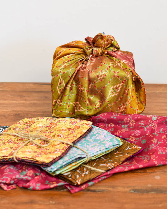 Recycled Sari Wraps Set of 2 - The india Shop