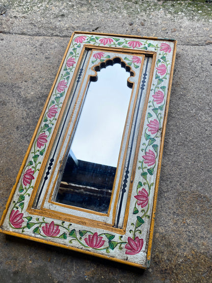 HandPainted white mirror