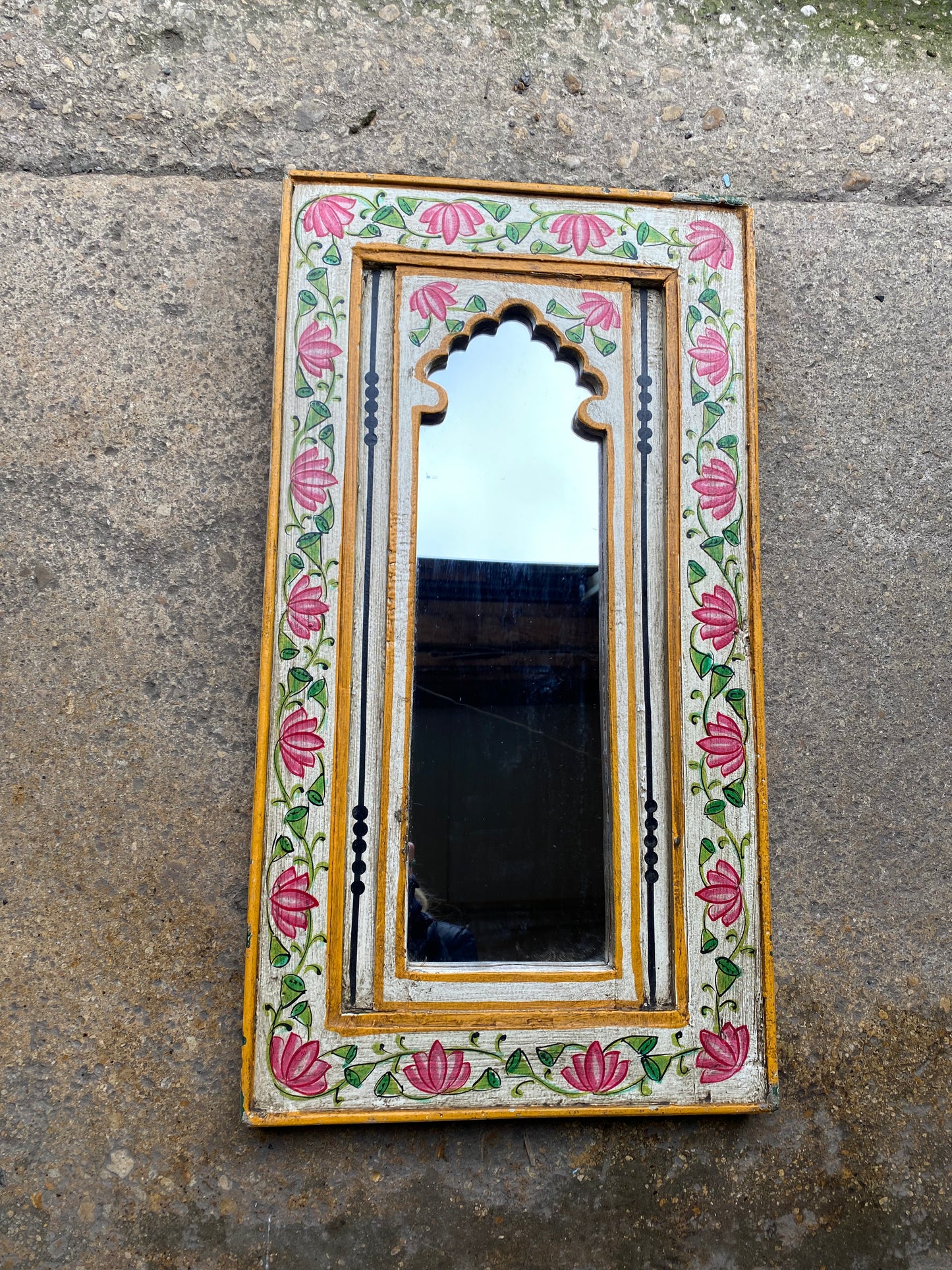 HandPainted white mirror