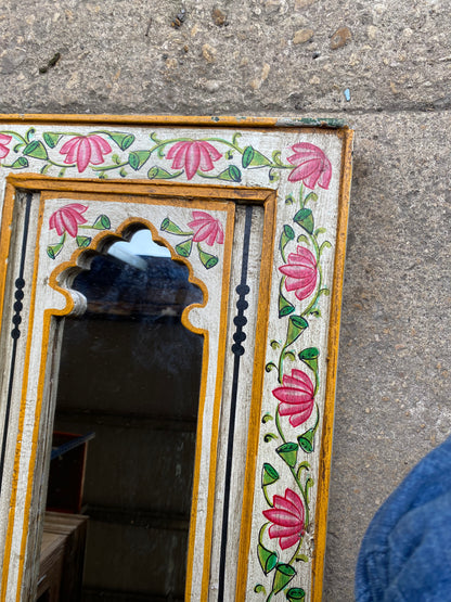 HandPainted white mirror