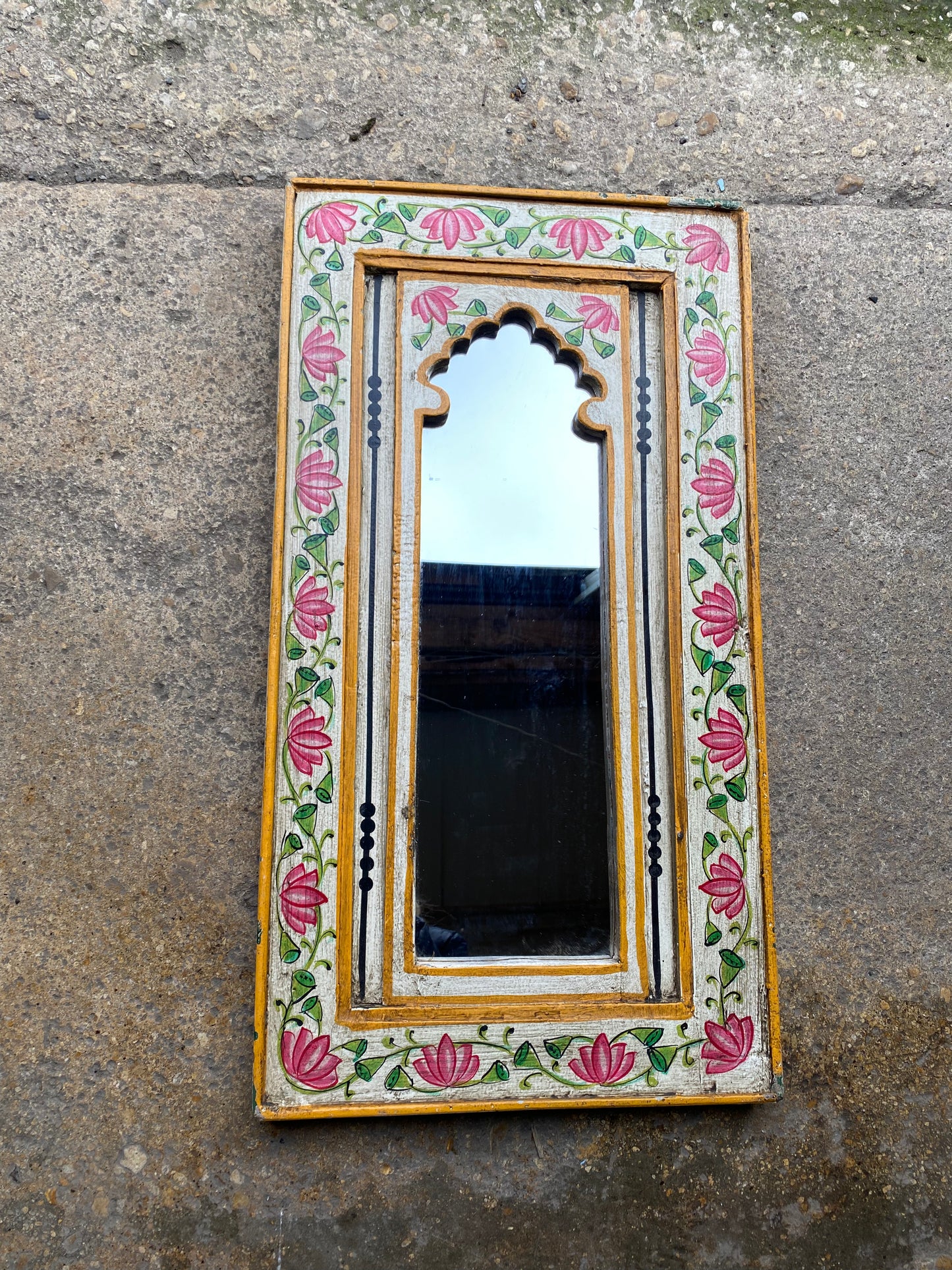 HandPainted white mirror