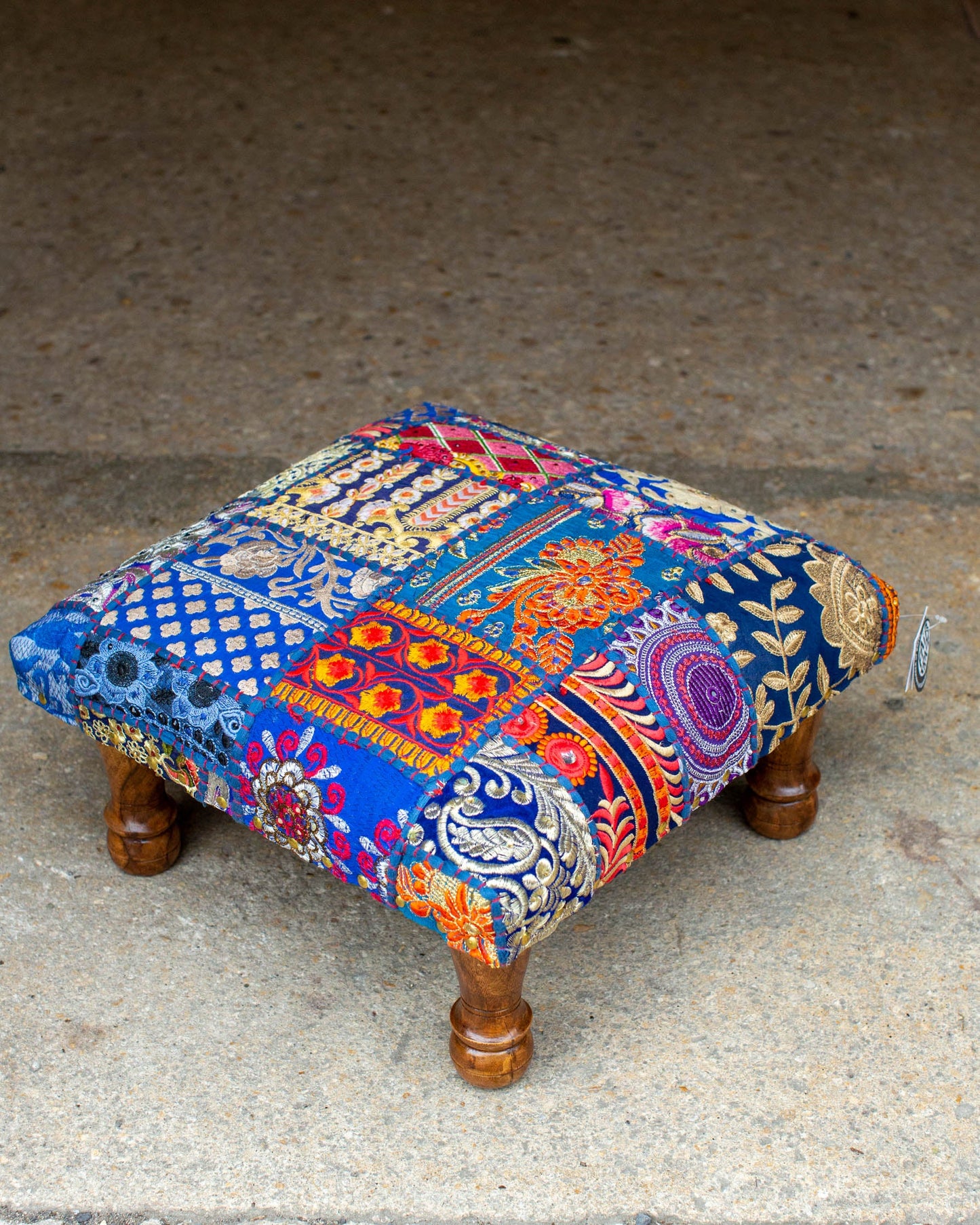 Upcycled Patchwork Foot stool – The india Shop
