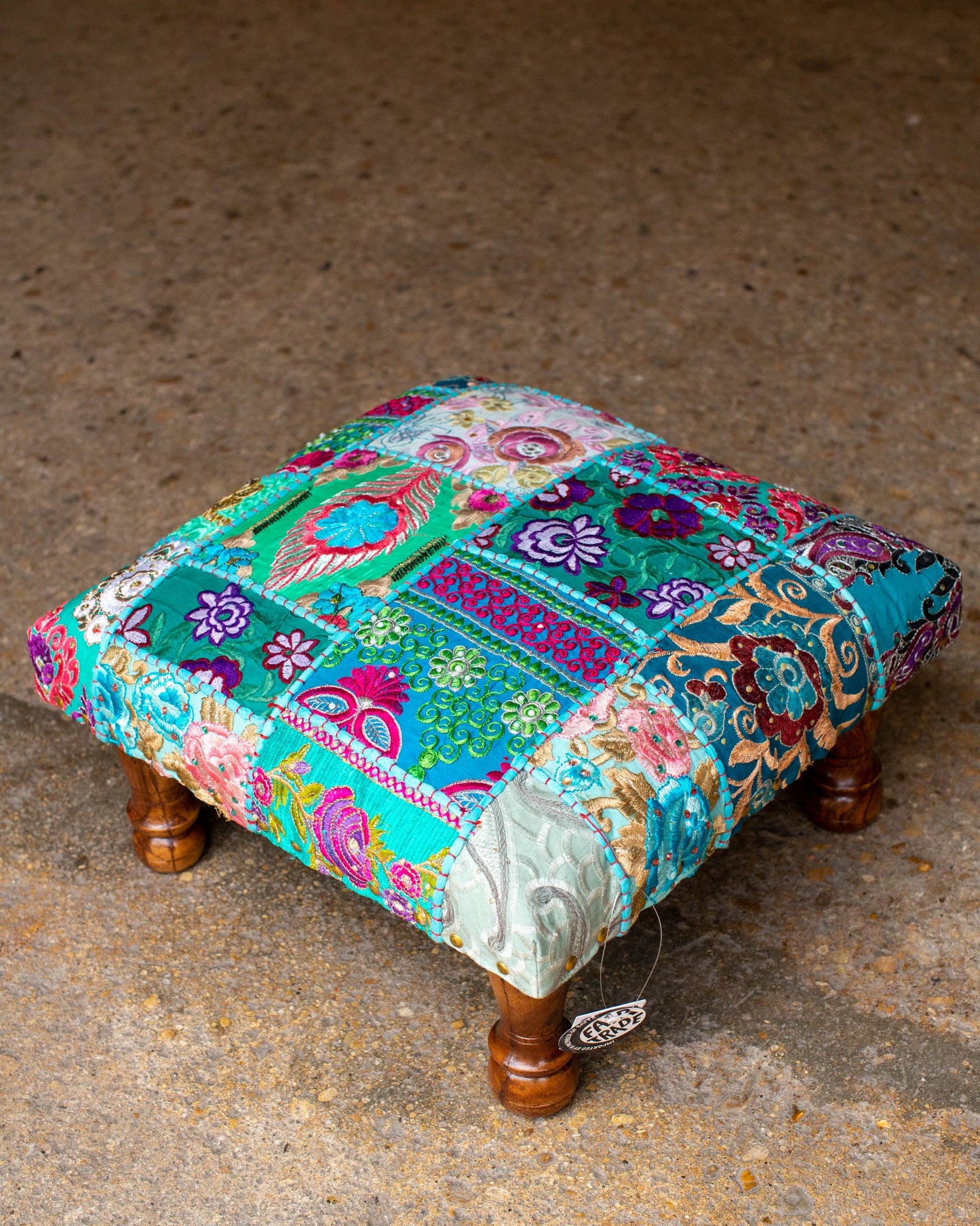 Upcycled Patchwork Foot stool