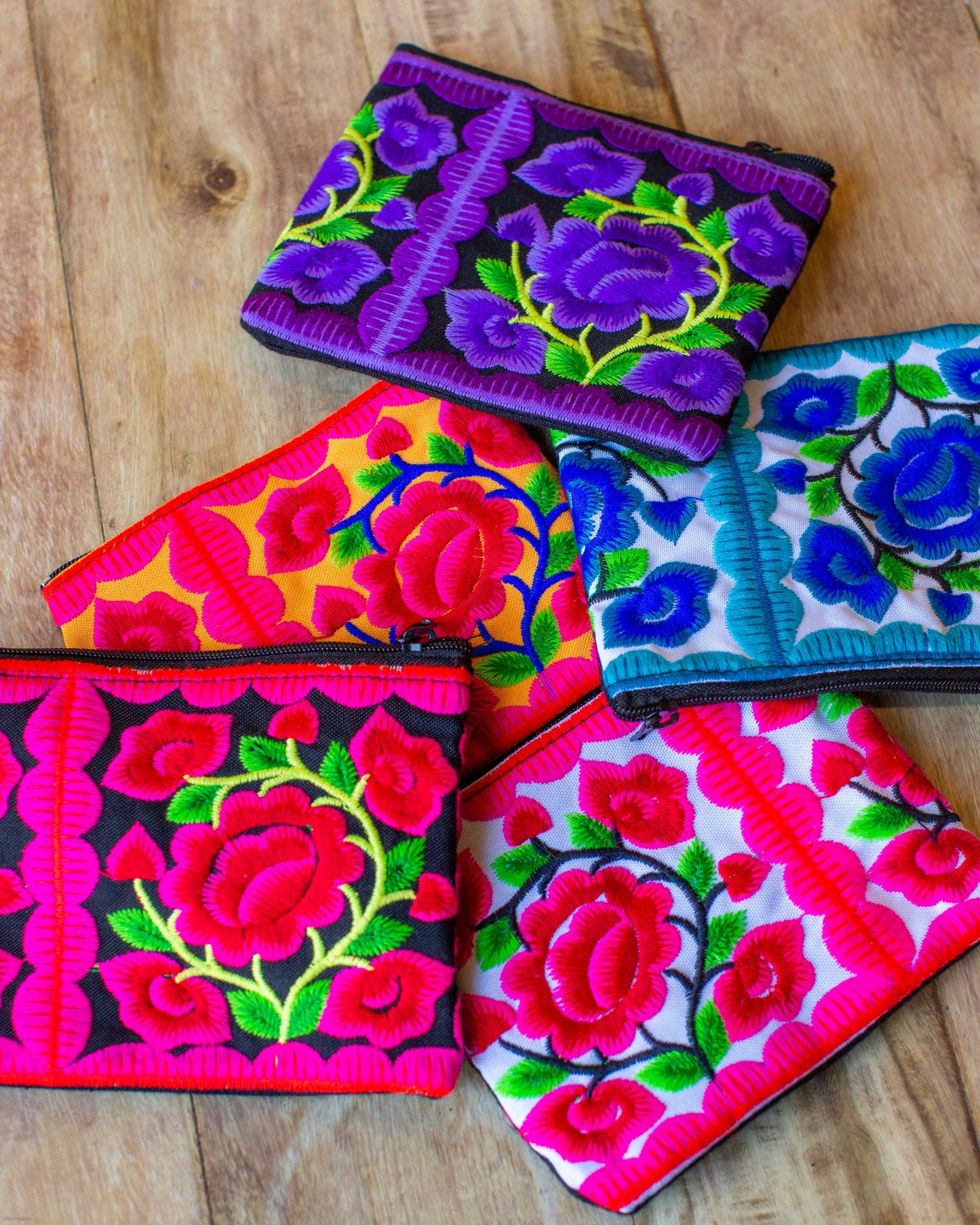 Assorted Floral Embroidered Purse