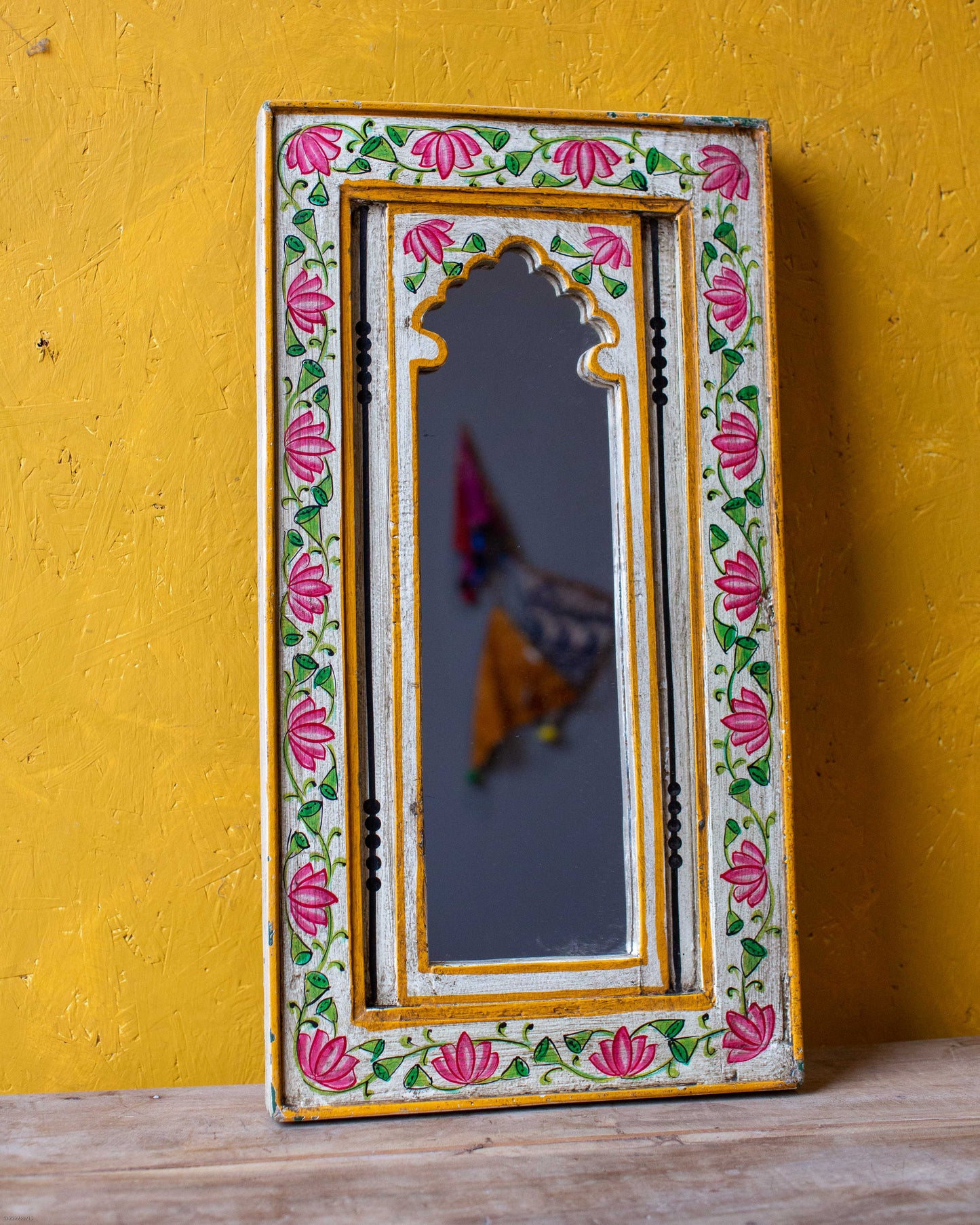 HandPainted white mirror