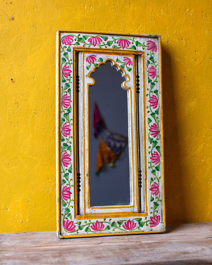 HandPainted white mirror