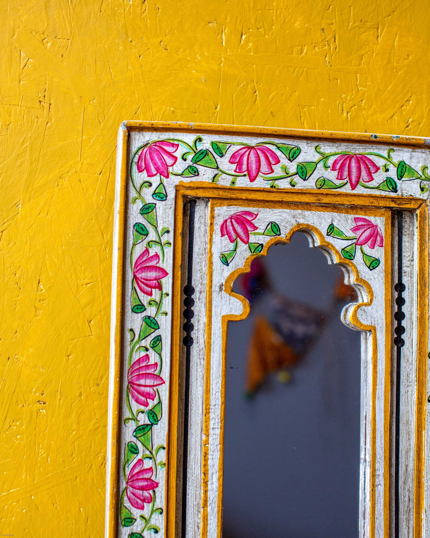 HandPainted white mirror