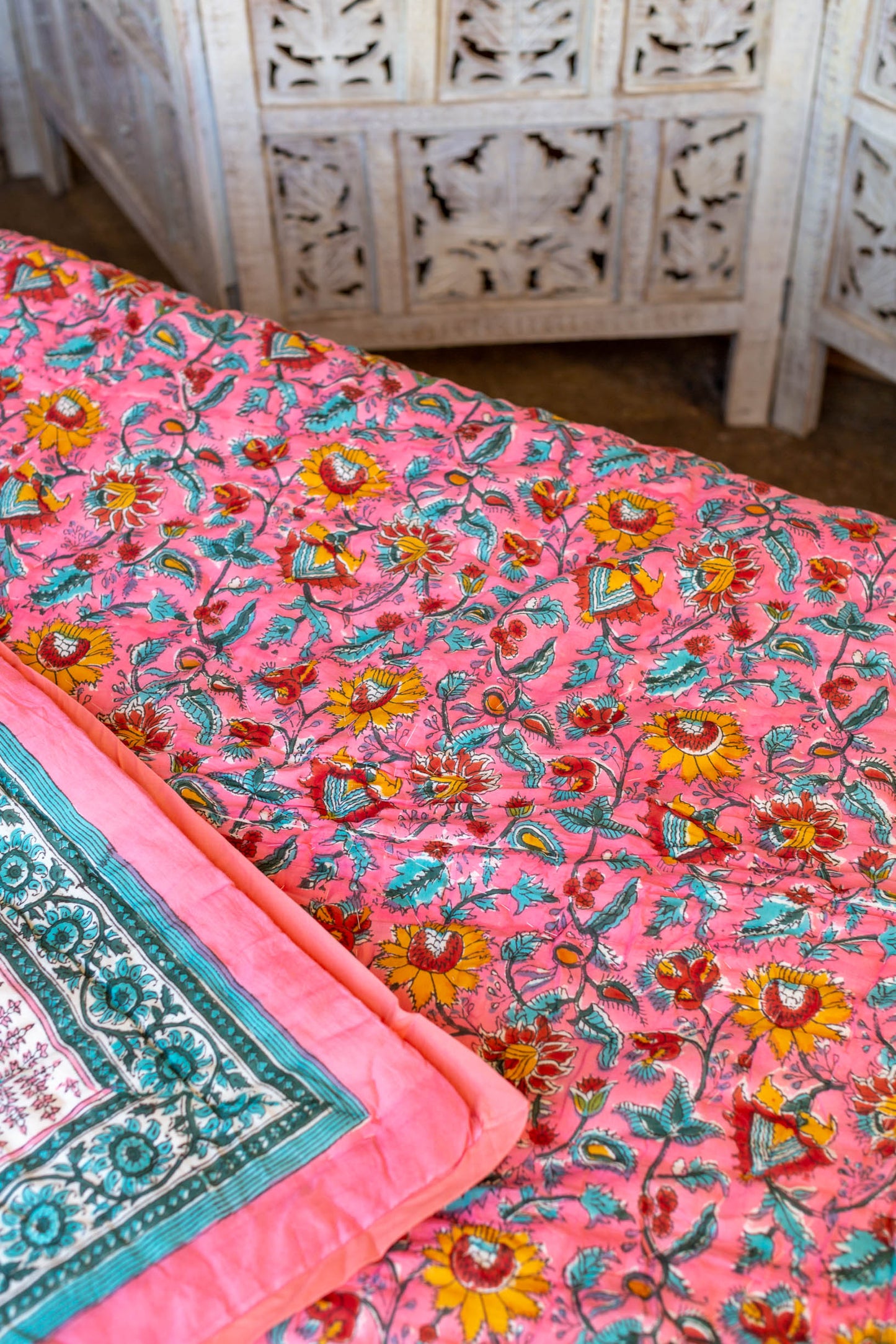 Print Block Padded Quilt - 10
